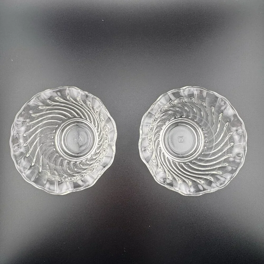 Anchor Hocking Clear Glass Waverly #56 Swirl Low Sherbet